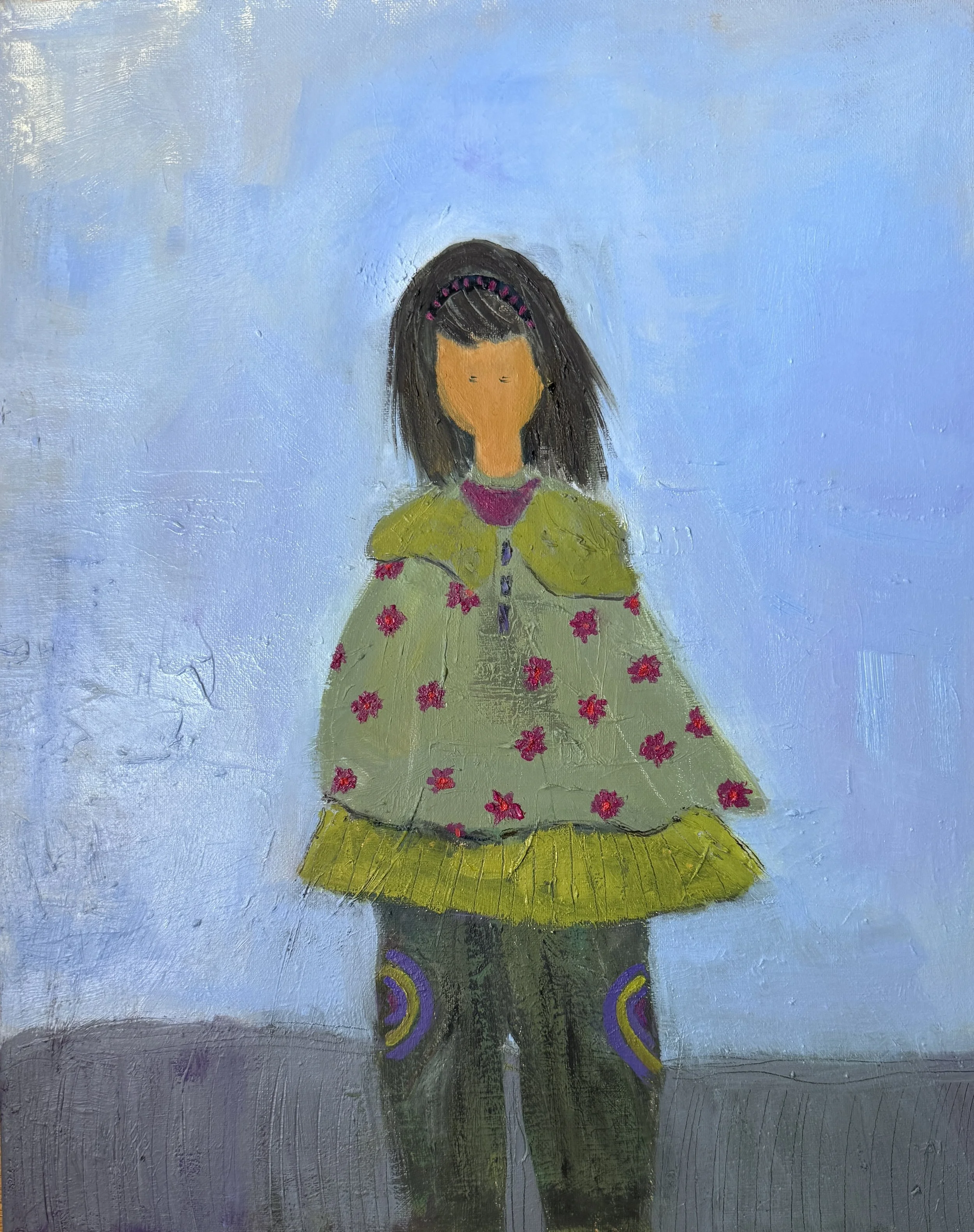 The Green Shawl (2026) oil on canvas, 20x16