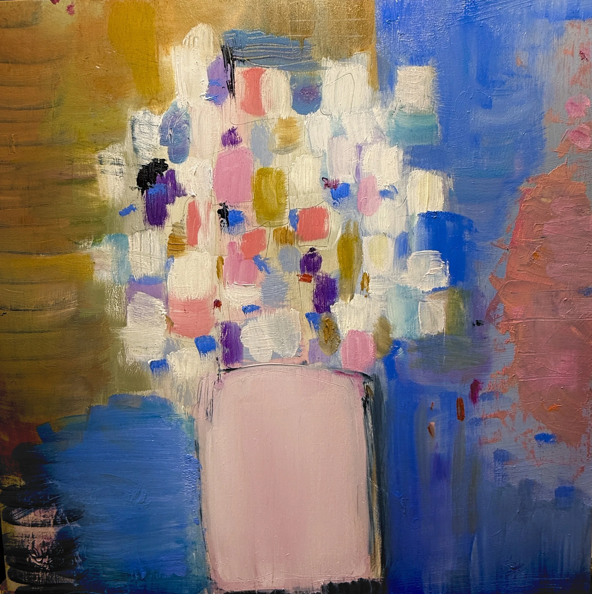 In the Pink (2025), oil on cradled panel, 8x8