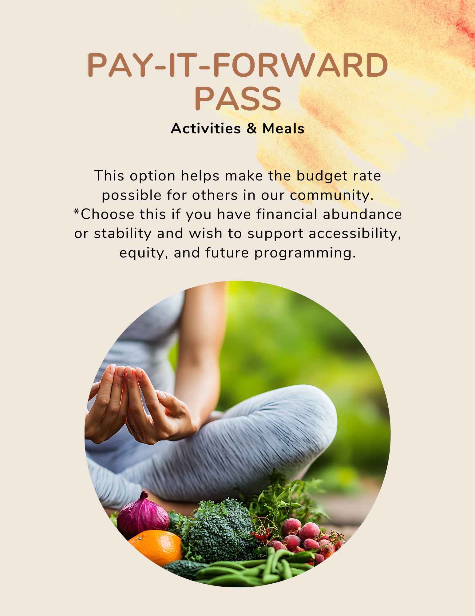 Pay-It-Forward Activities & Meal Pass