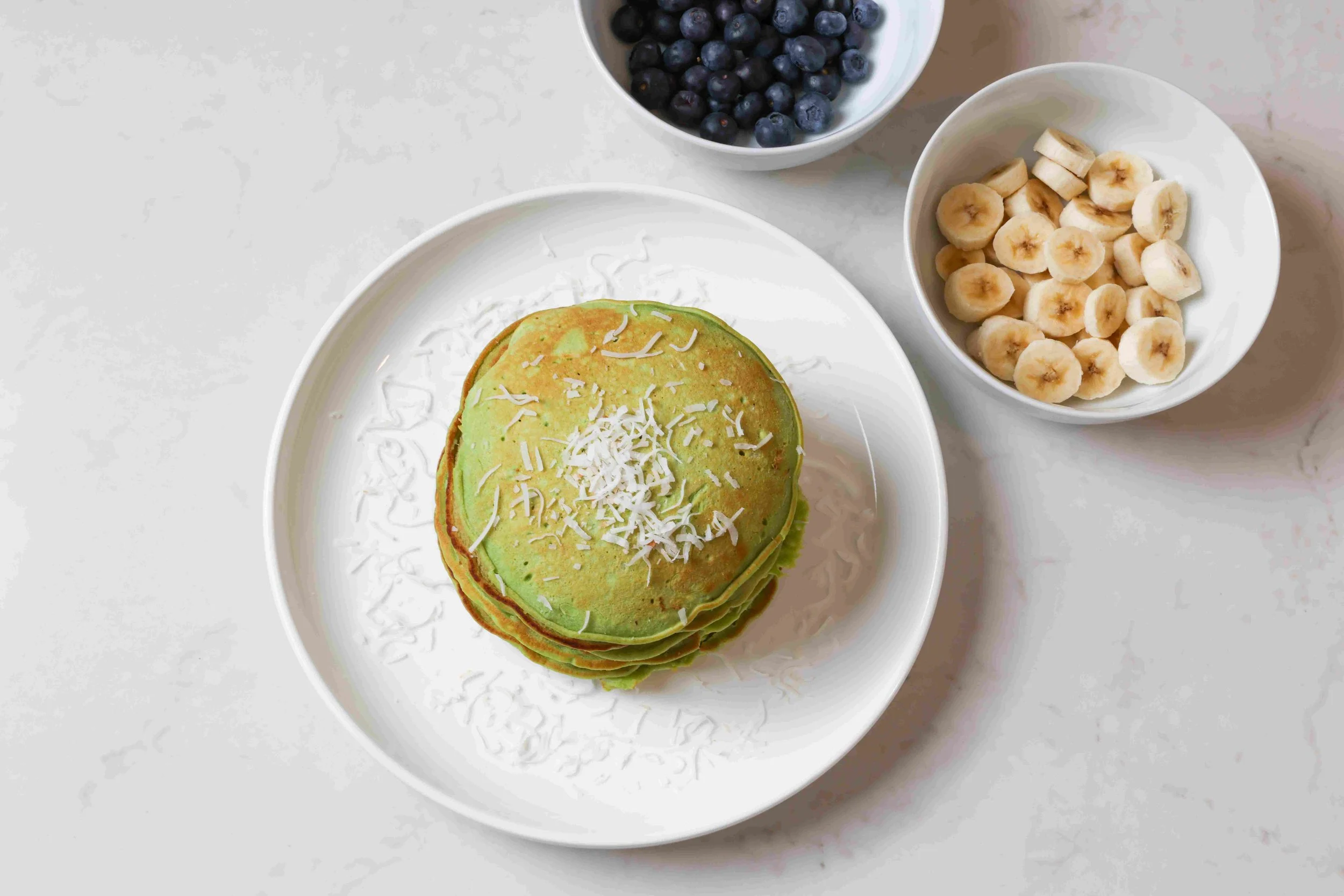 Pandan Coconut Pancakes