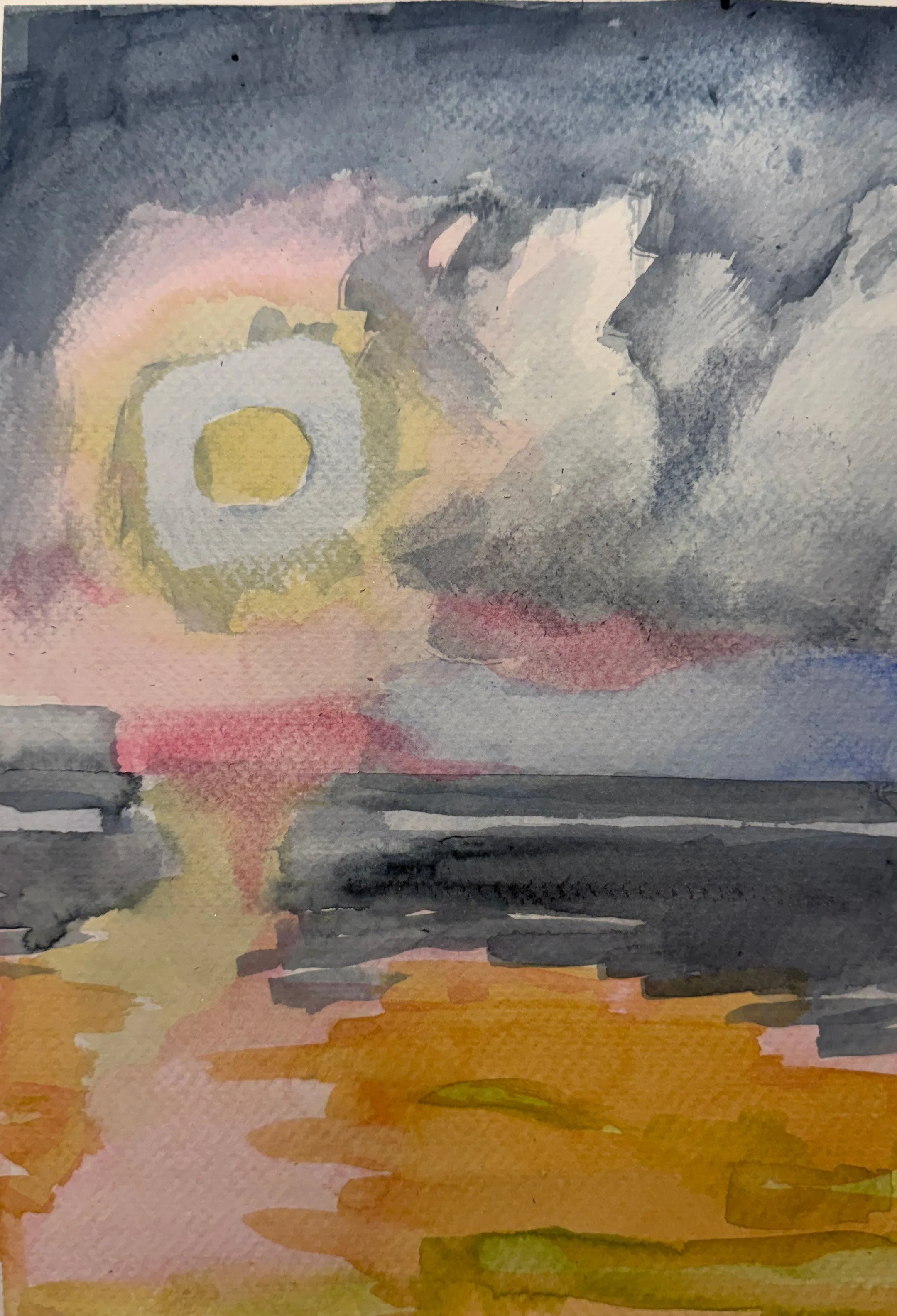 Watercolor of Belize Moonrise