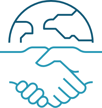 Earth and handshake icon