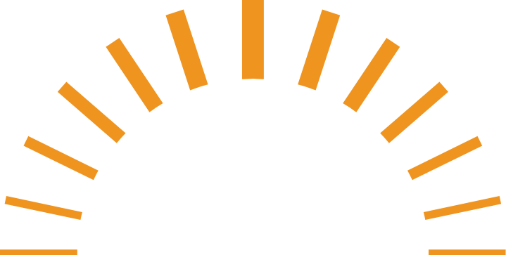 An arc of yellow lines