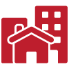 commercial construction red icon