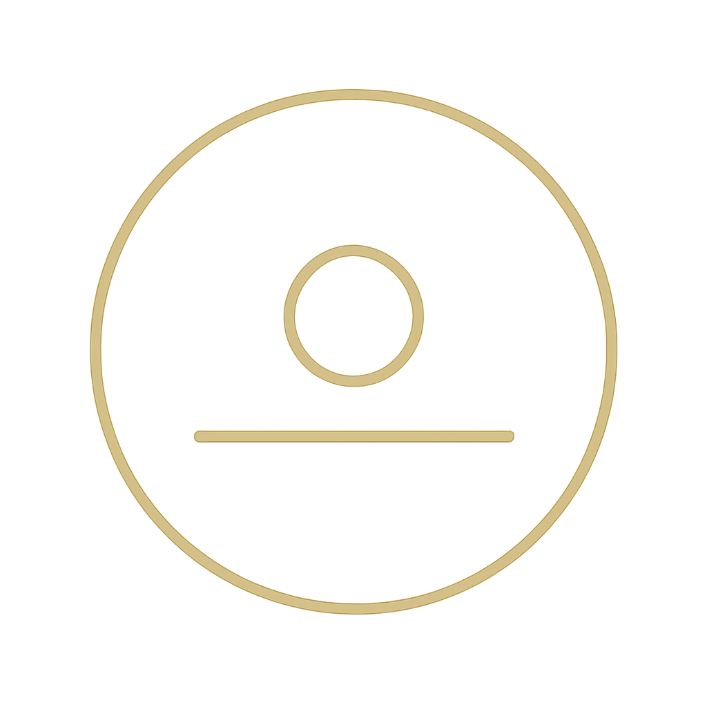 Minimalist icon of a CD or DVD with a central hole and a horizontal line towards the bottom.