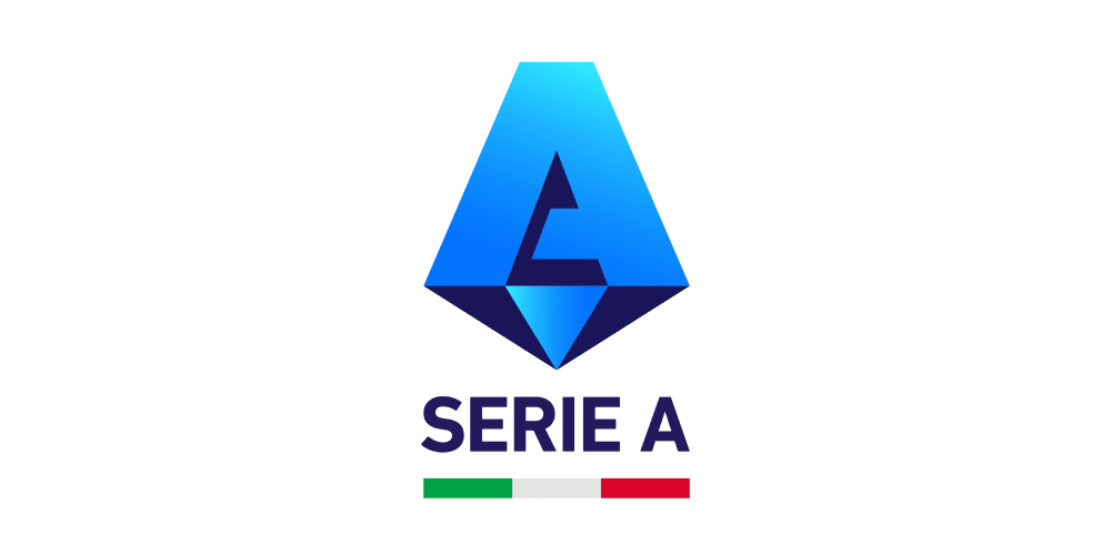 Blue SERIE A logo with Italian flag.