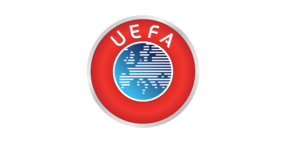 Red and blue UEFA logo.