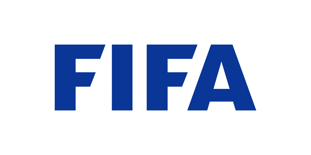 Blue FIFA logo.