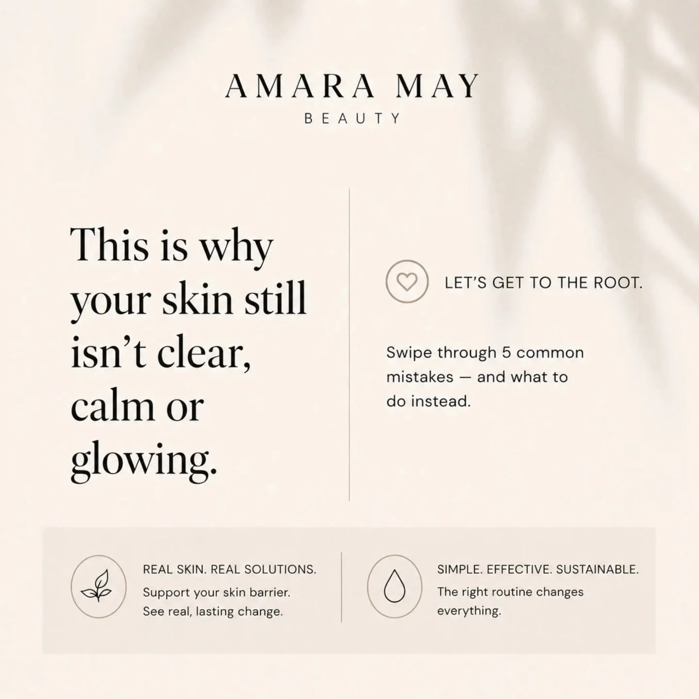 This is why your skin still isn&rsquo;t clear, calm or glowing&hellip; and how to fix it.
It&rsquo;s not your skin.
It&rsquo;s what you&rsquo;re doing to it.
Over-cleansing.
Too many actives.
Too many products.
You&rsquo;re not supporting your skin, 