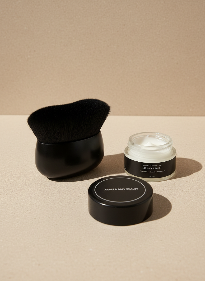 Lymphatic Drainage sculpting brush paired with balm