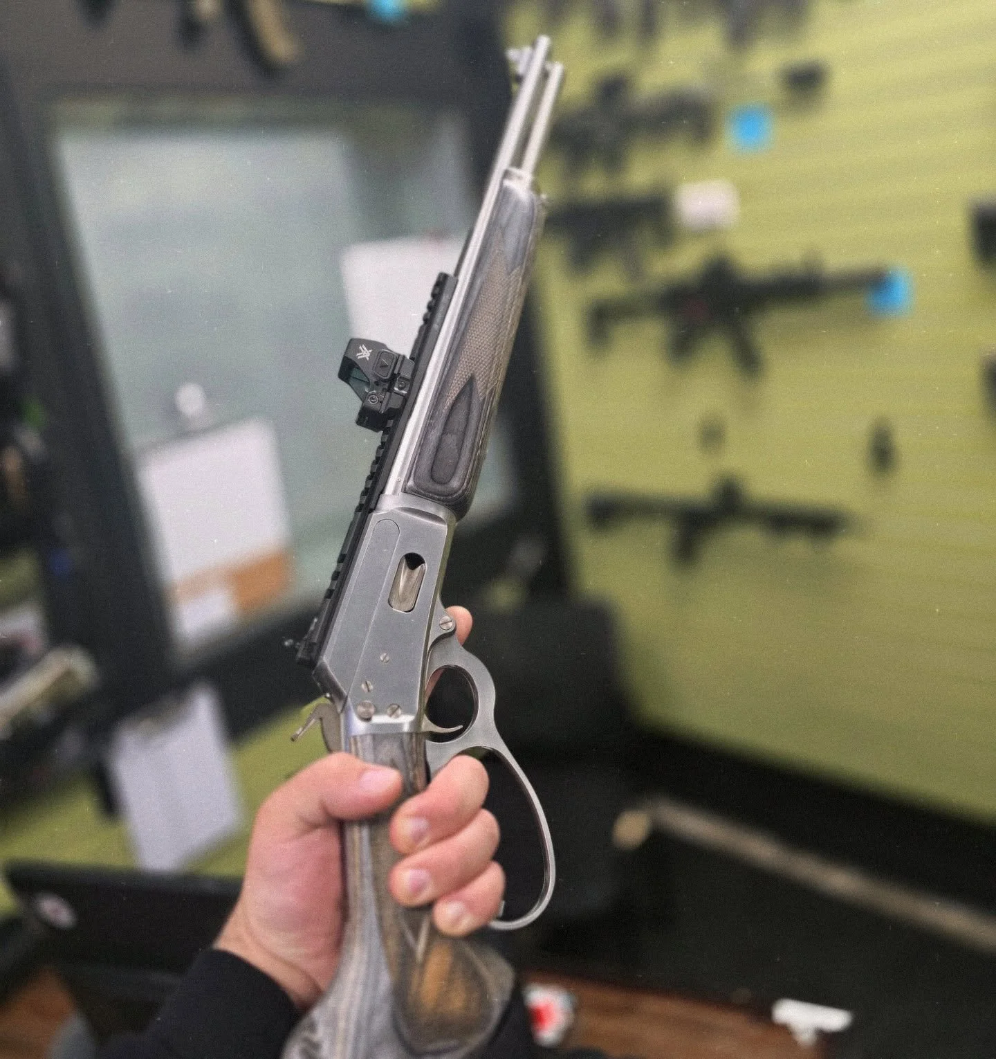 New rental on the range! 

MARLIN 1894 IN 357MAG WITH VORTEX DEFENDER-ST OPTIC