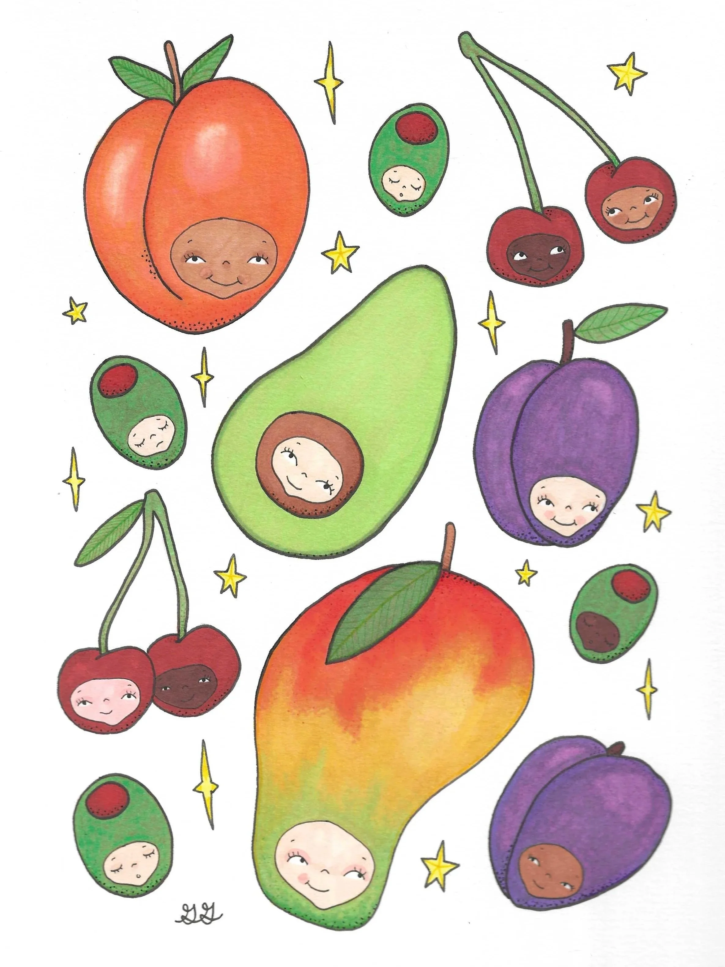 Stone Fruit Print