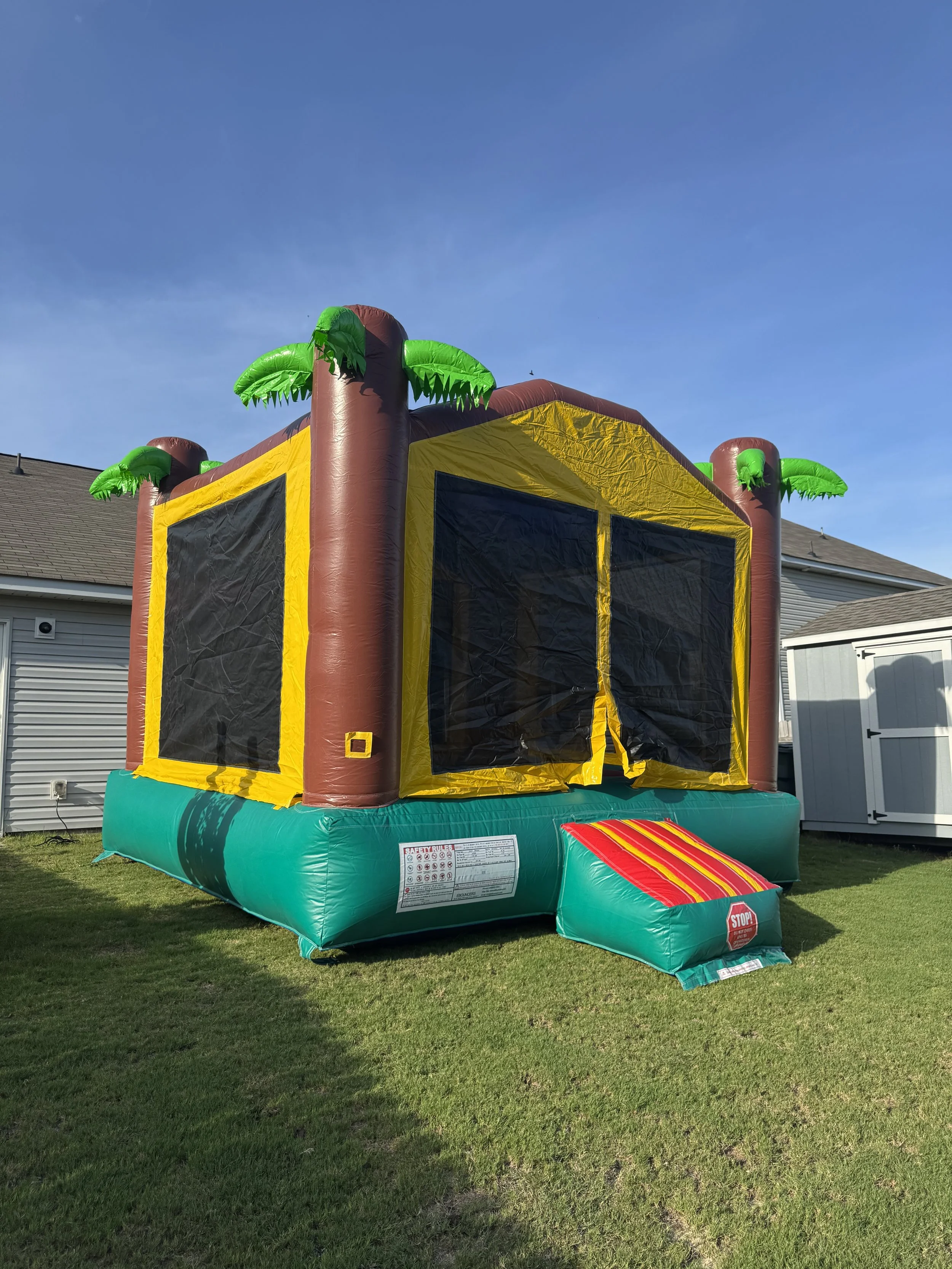 Safari Inflatable House With Basketball Hoop