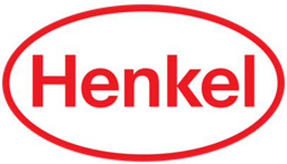 Henkel logo with red text inside an oval shape.