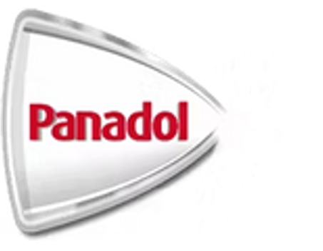 Panadol branding with a capsule and an explosion graphic