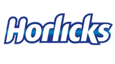 Horlicks logo in white and blue text.