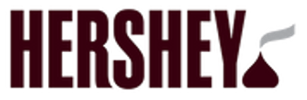 Hershey's logo with a stylized chocolate bar and a flying dove.