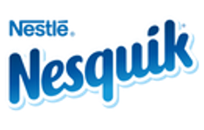 Nesquik logo with blue and white text.