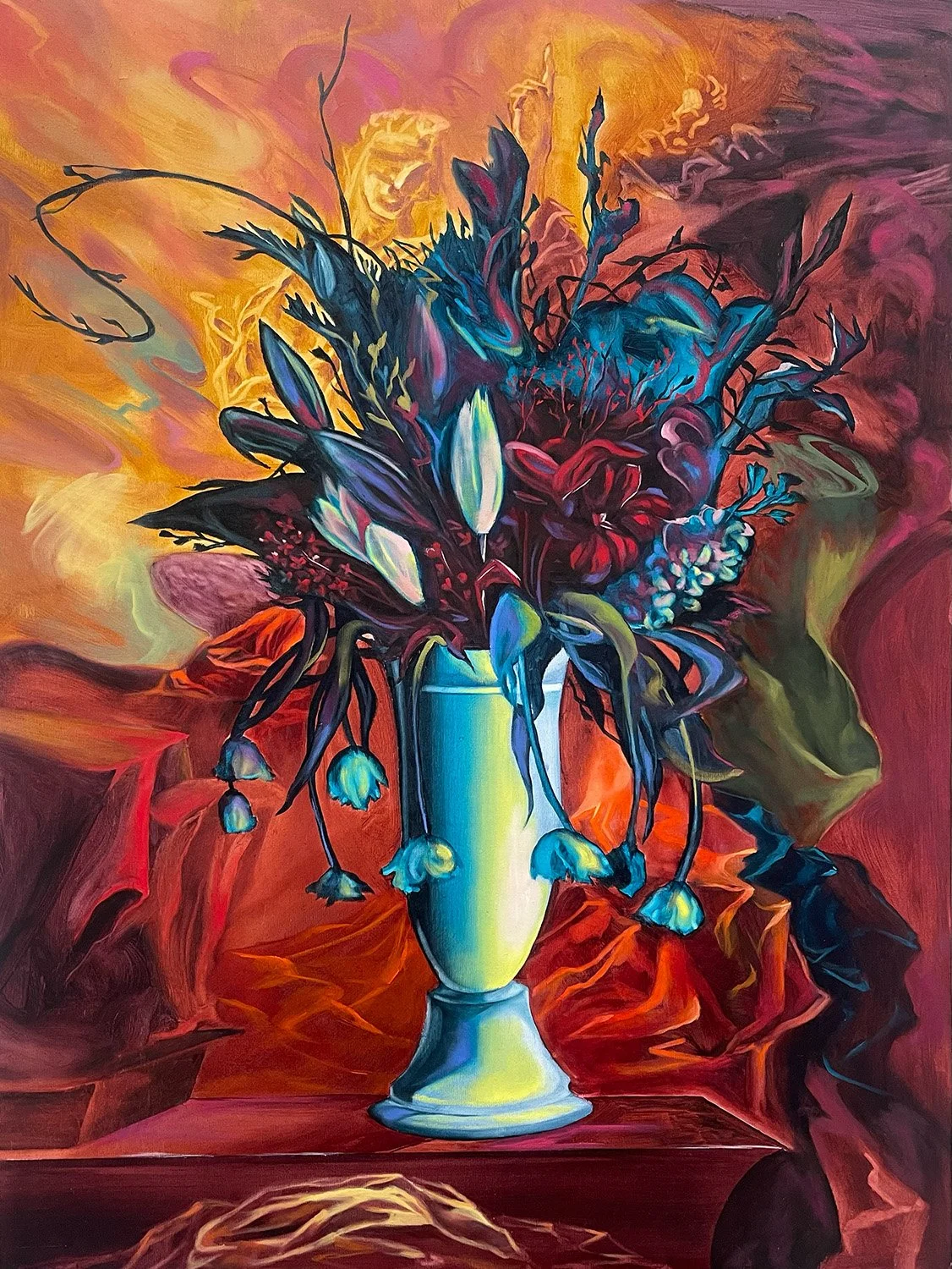 Living in Her World Still, 2025. Oil on canvas - 91 x 122 cm / 36 x 48 in. 