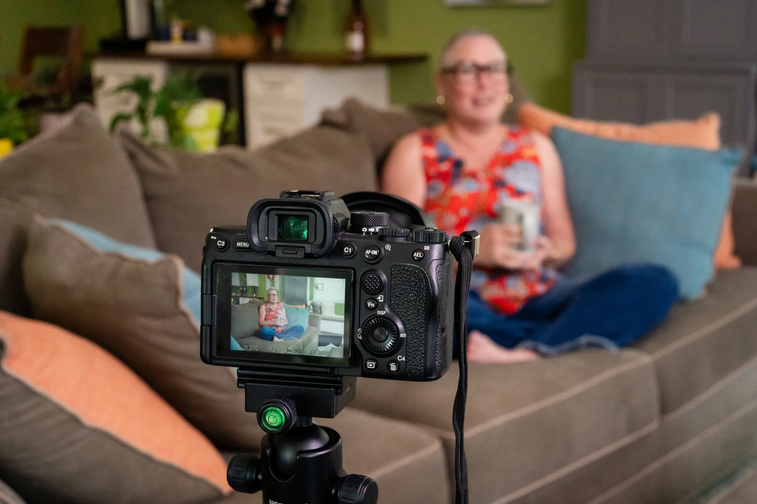 video interview with a woman after chemo