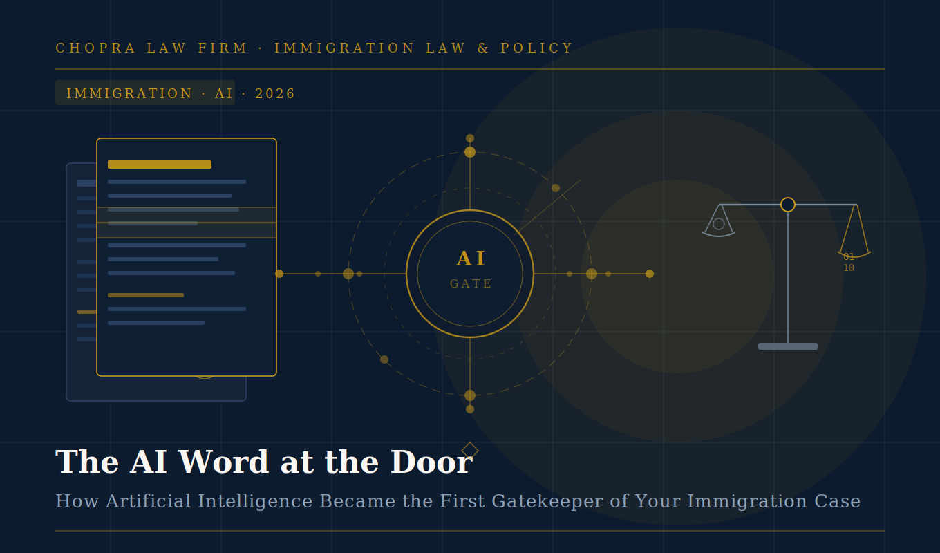 The&nbsp;AI Word&nbsp;at the Door: How Artificial Intelligence Is Now the First Gatekeeper of Your Immigration Case