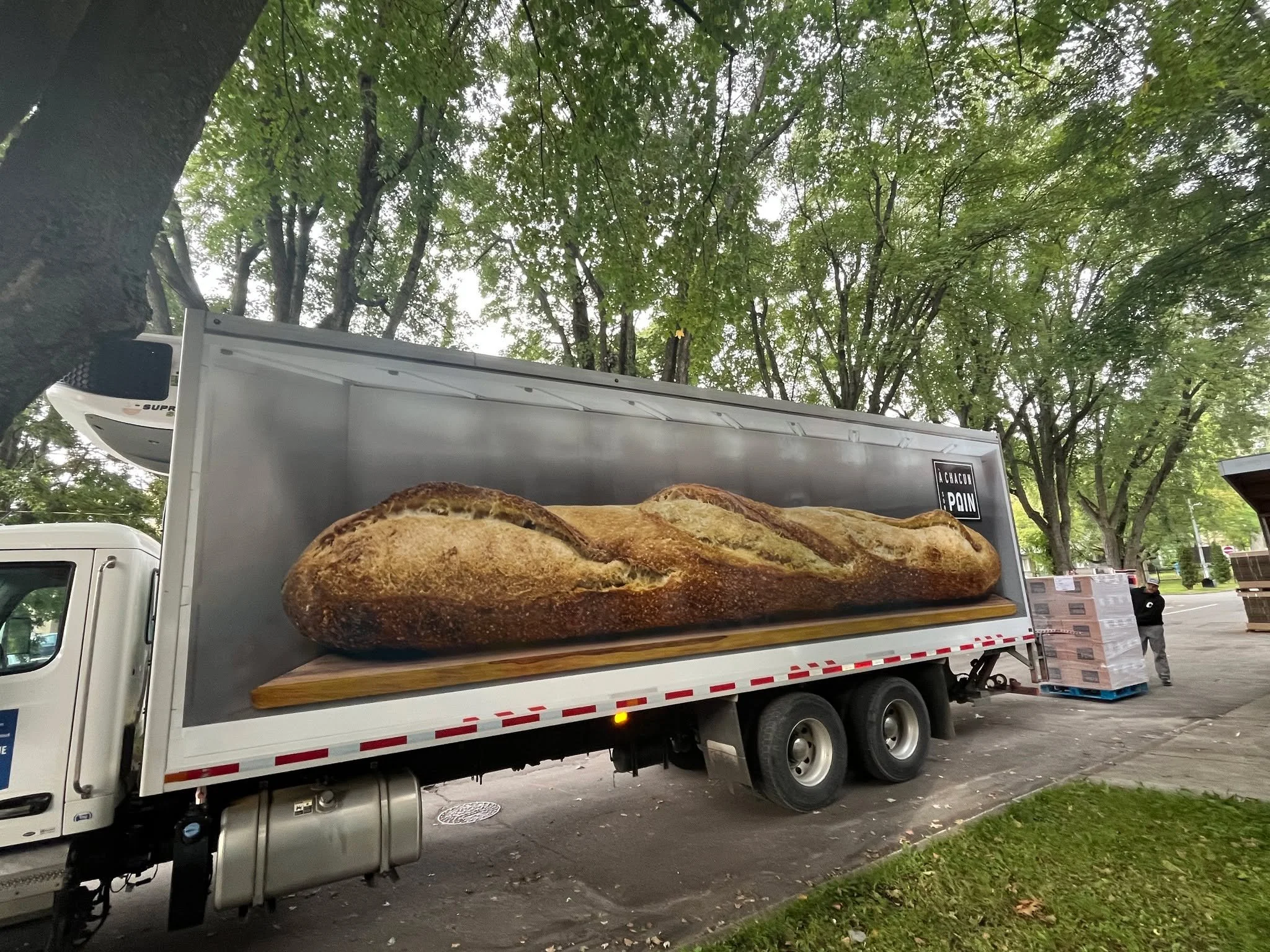 🚚✨ Nouveau look, m&ecirc;me mission : livrer du bon pain qui donne faim rien qu&rsquo;&agrave; le voir!
Notre camion parcourt les routes du Qu&eacute;bec pour amener nos pains faits de levain, bio et d&rsquo;ici jusque chez vous.

Un visuel qui parl