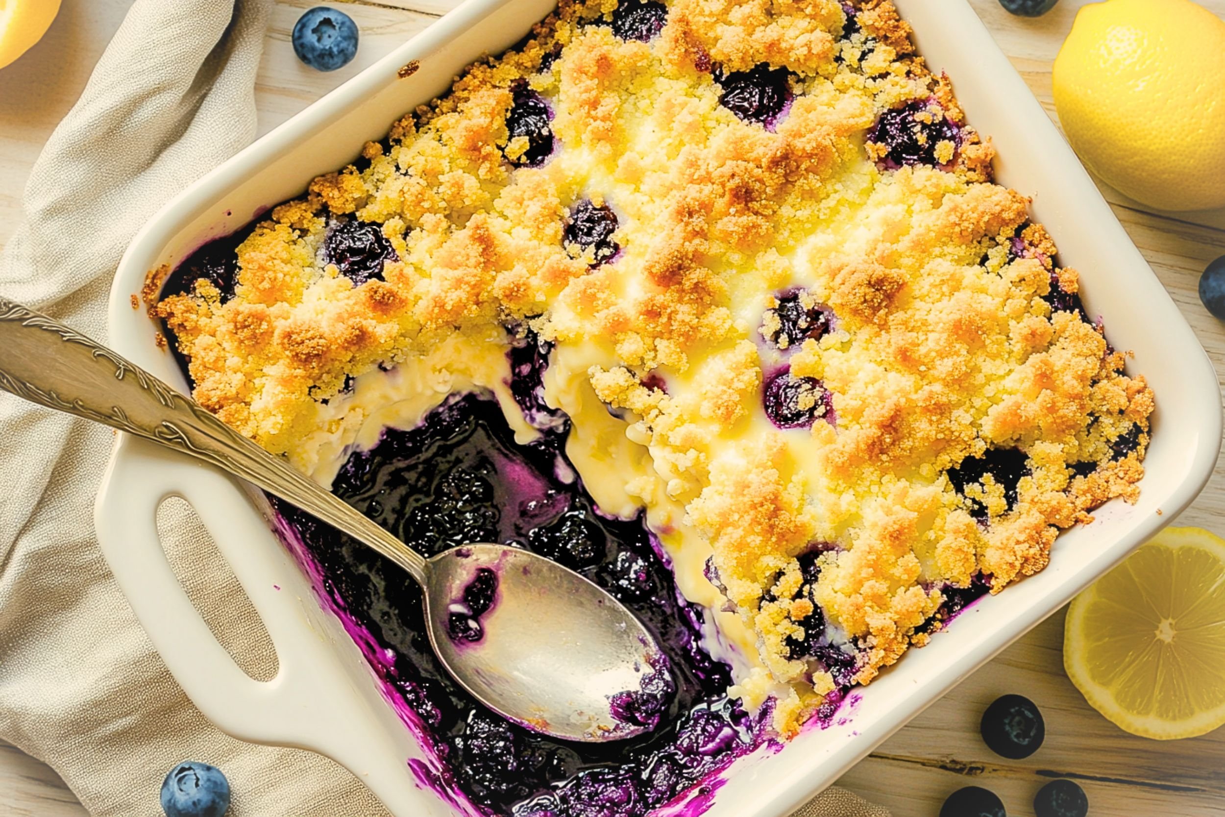 Lemon Blueberry Cheesecake Dump Cake