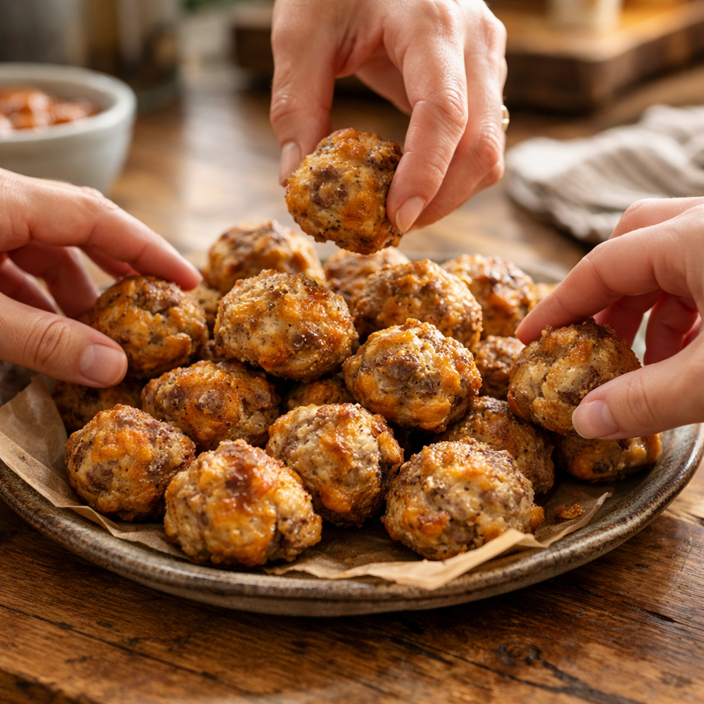 Easy Cheesy Sausage Balls (3 Ingredients, Soft &amp; Never Dry)