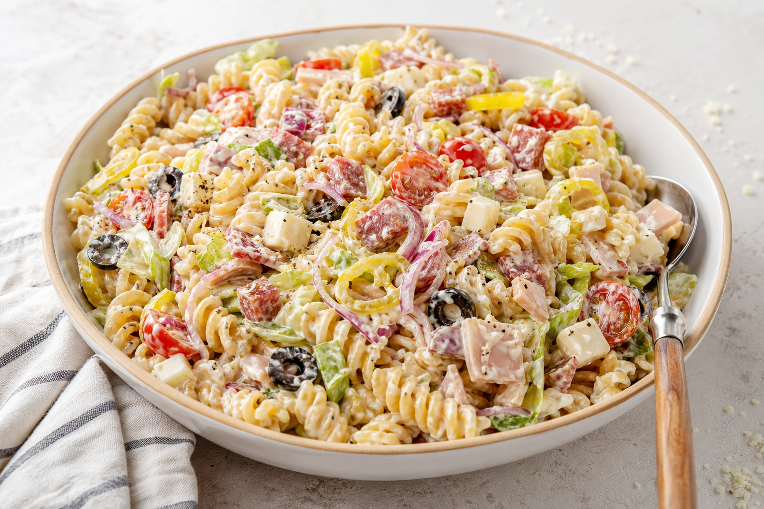 Italian Grinder Pasta Salad (Creamy, Zesty, Addictive)
