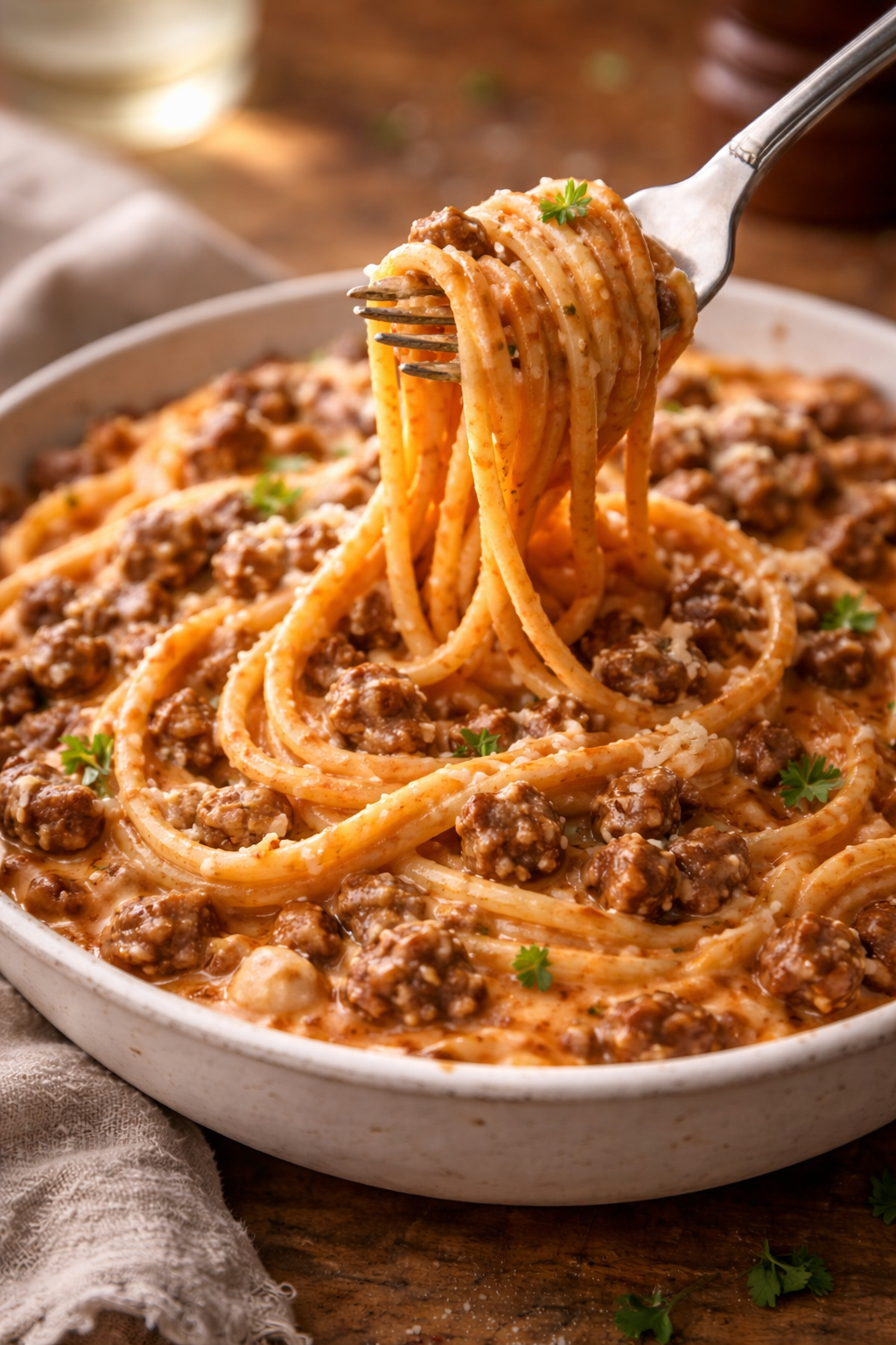 Creamy Dirty Spaghetti 