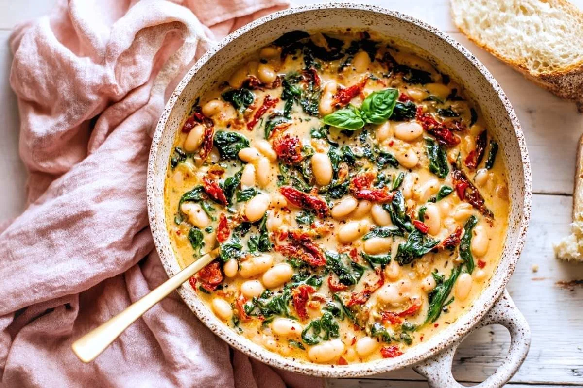 Creamy Tuscan White Bean Skillet Recipe