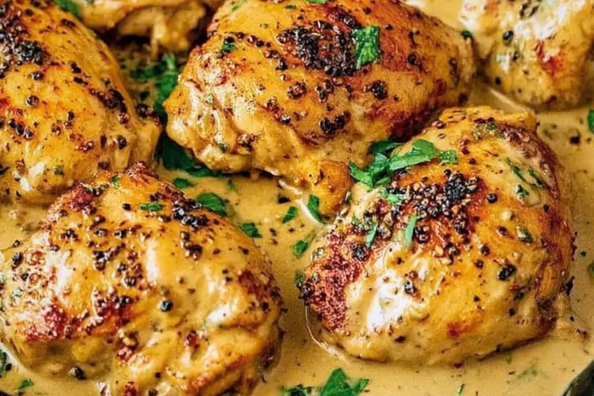 One skillet, 35 minutes, and a creamy peppercorn sauce you will want to drink with a spoon. This chicken au poivre without brandy turns a pack of chicken thighs into a restaurant-style dinner using pantry staples. Save it now and make it this week.