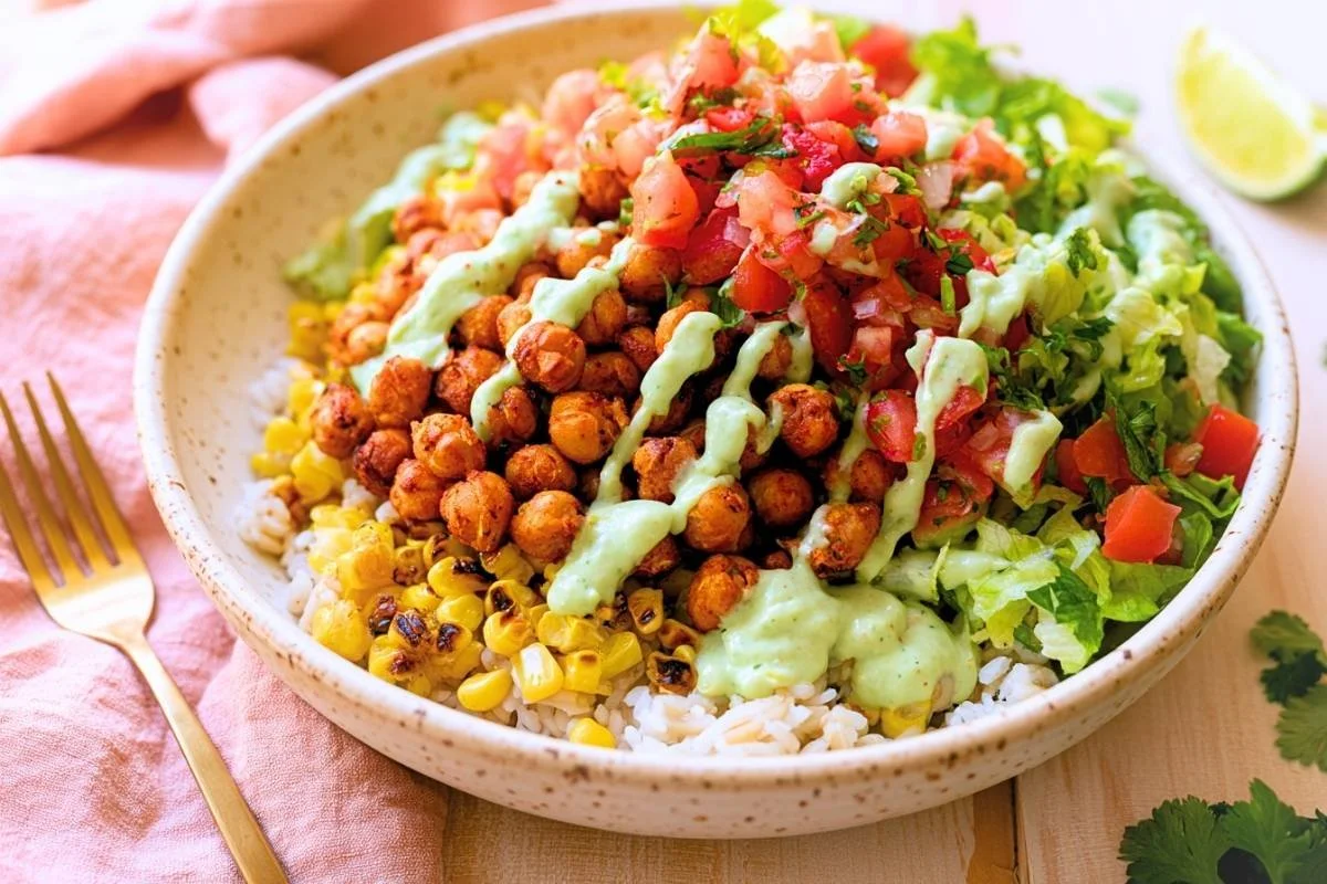 Crispy Chickpea Taco Bowls with Avocado Ranch Recipe