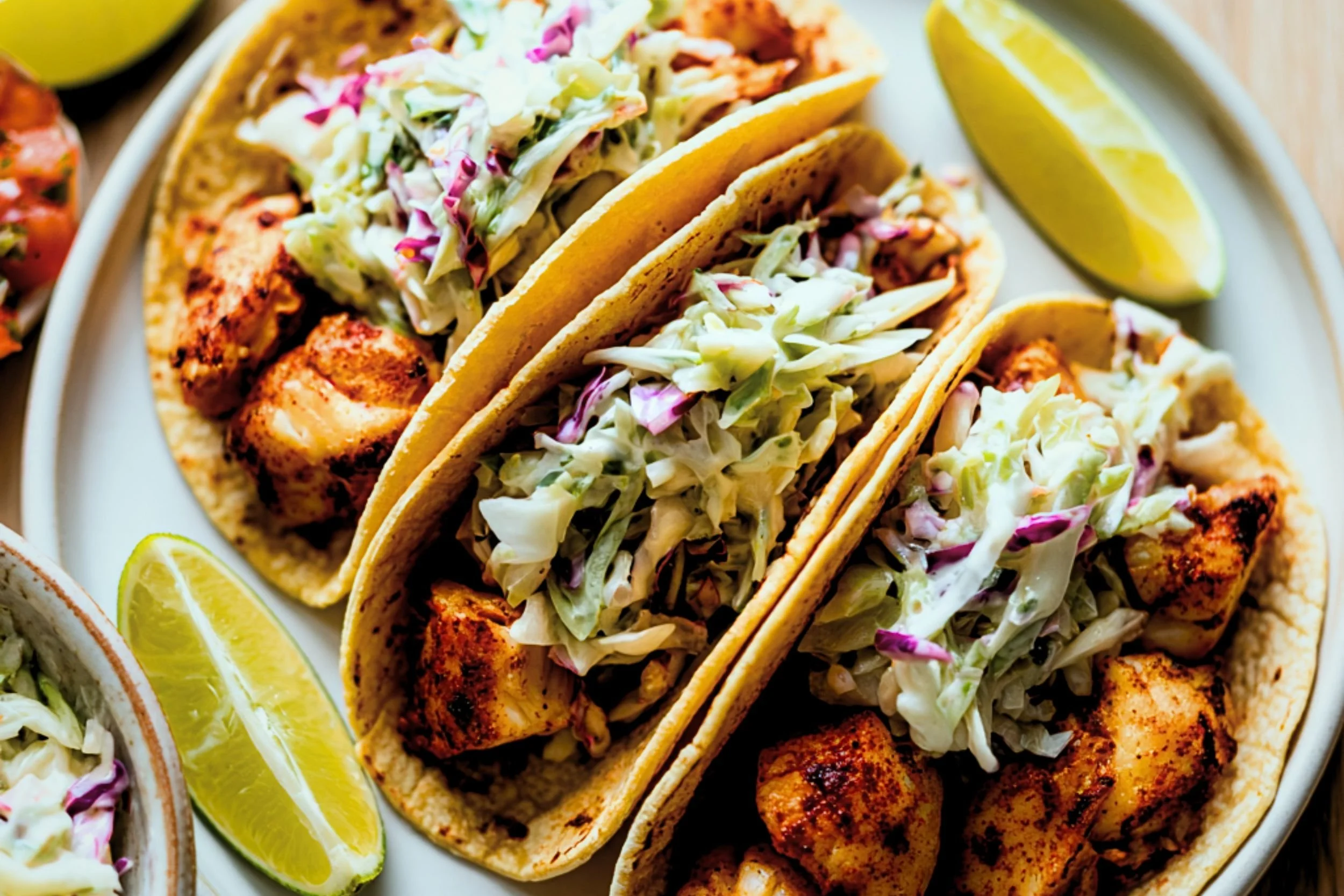 Easy Fish Tacos with Chili Lime Slaw