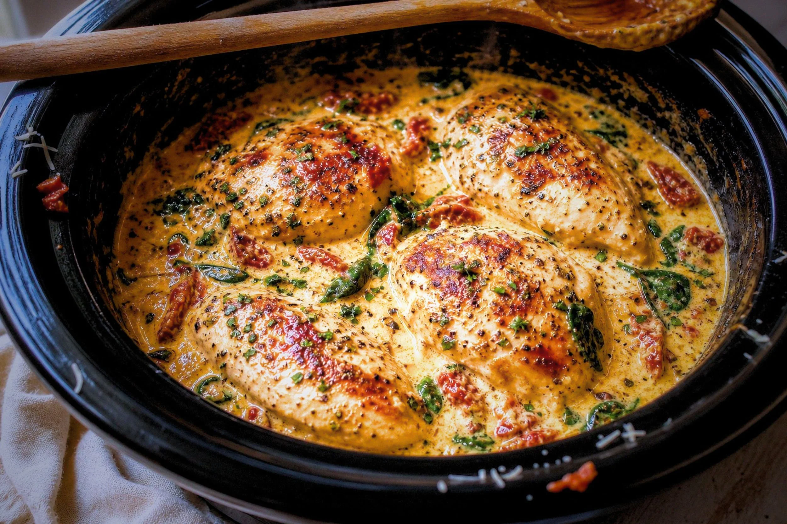 Crockpot Marry Me Chicken (Creamy Tuscan Slow Cooker Recipe)
