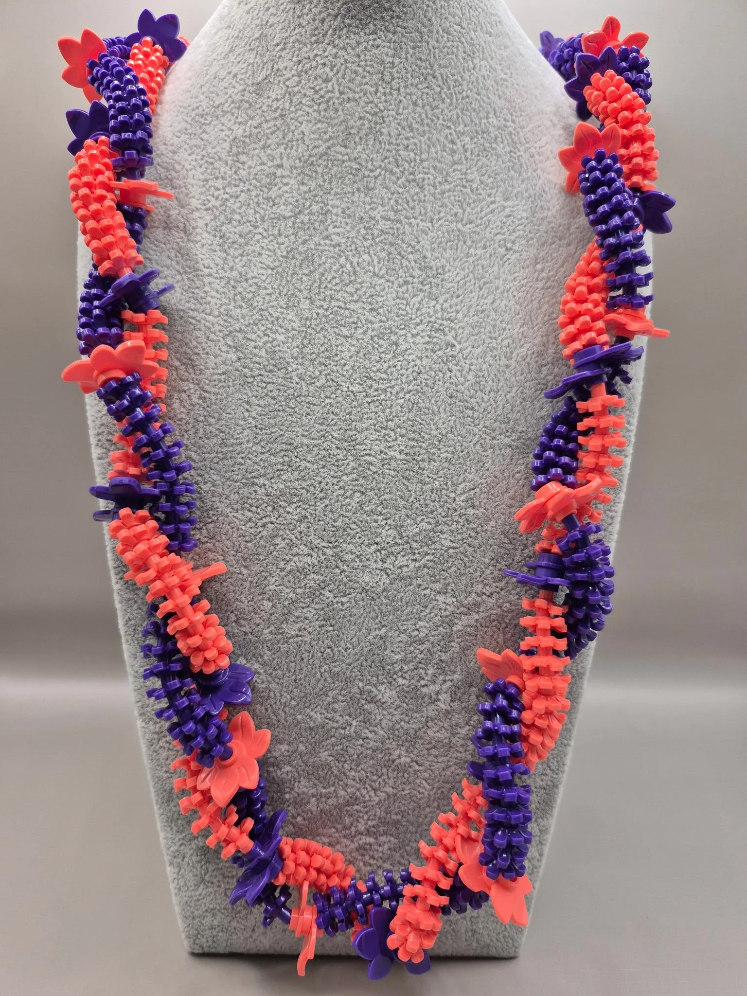 Purple and Coral flowers and Leaves