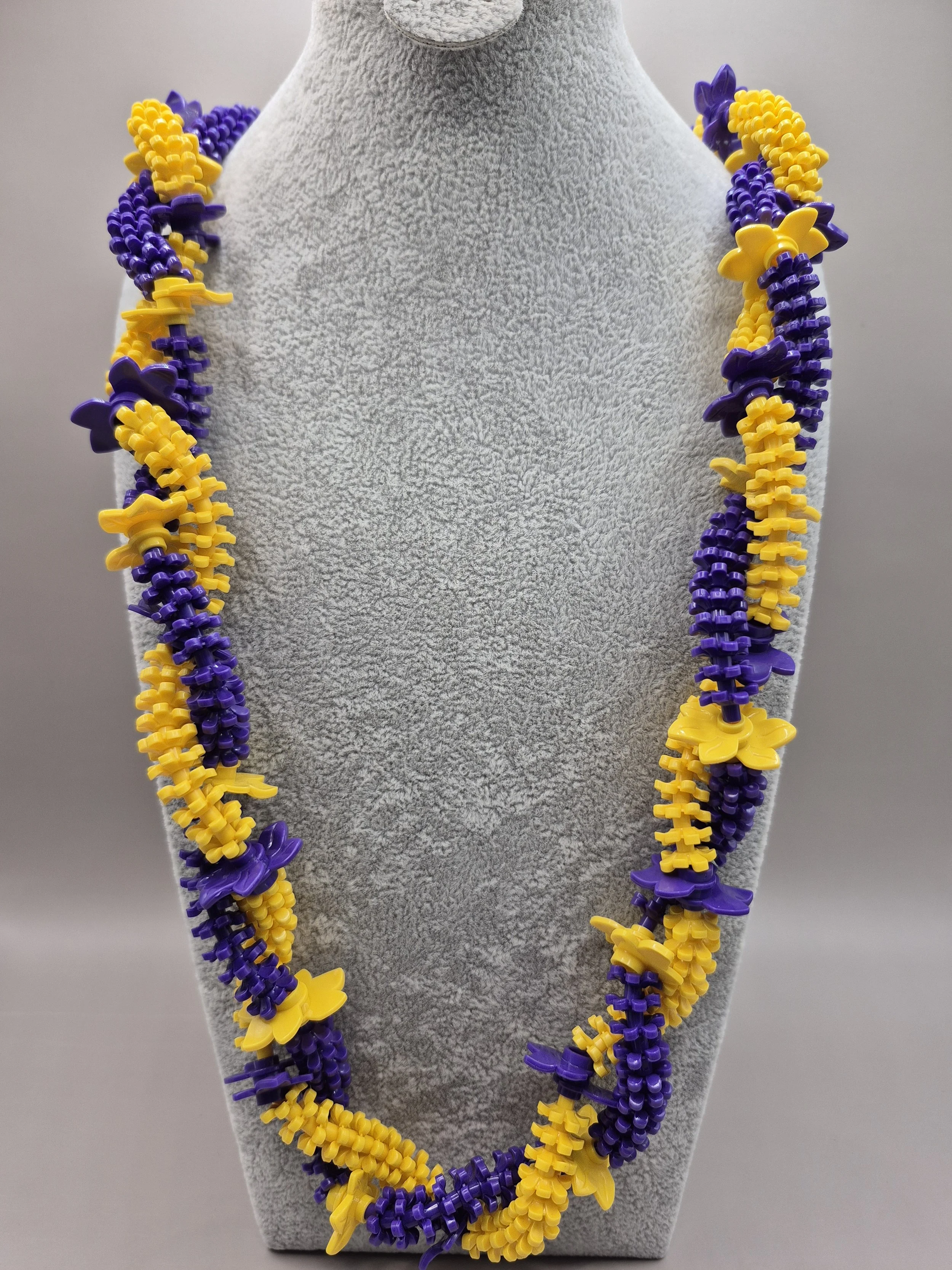 Purple and yellow flowers and leaves