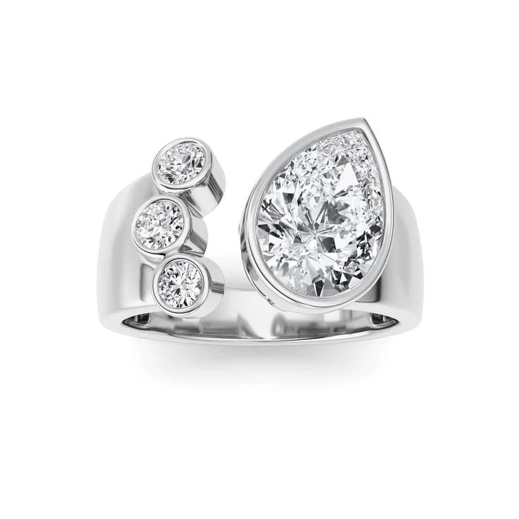 Open Cigar Band Pear and Round Fashion Ring – Kira Jewels.jfif
