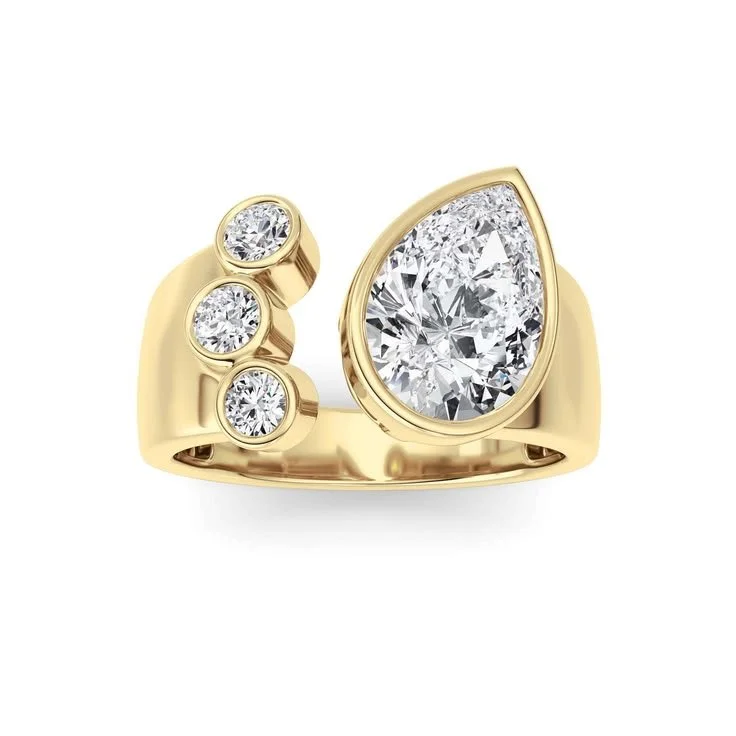 Open Cigar Band Pear and Round Fashion Ring – Kira Jewels (1).jfif
