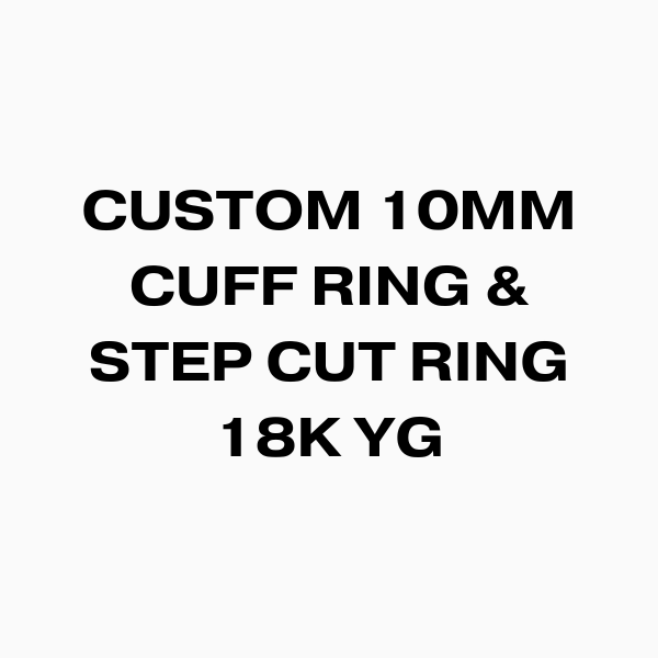 SOLD OUT - Custom 10mm Cuff Ring & 2ct Step Cut Ring