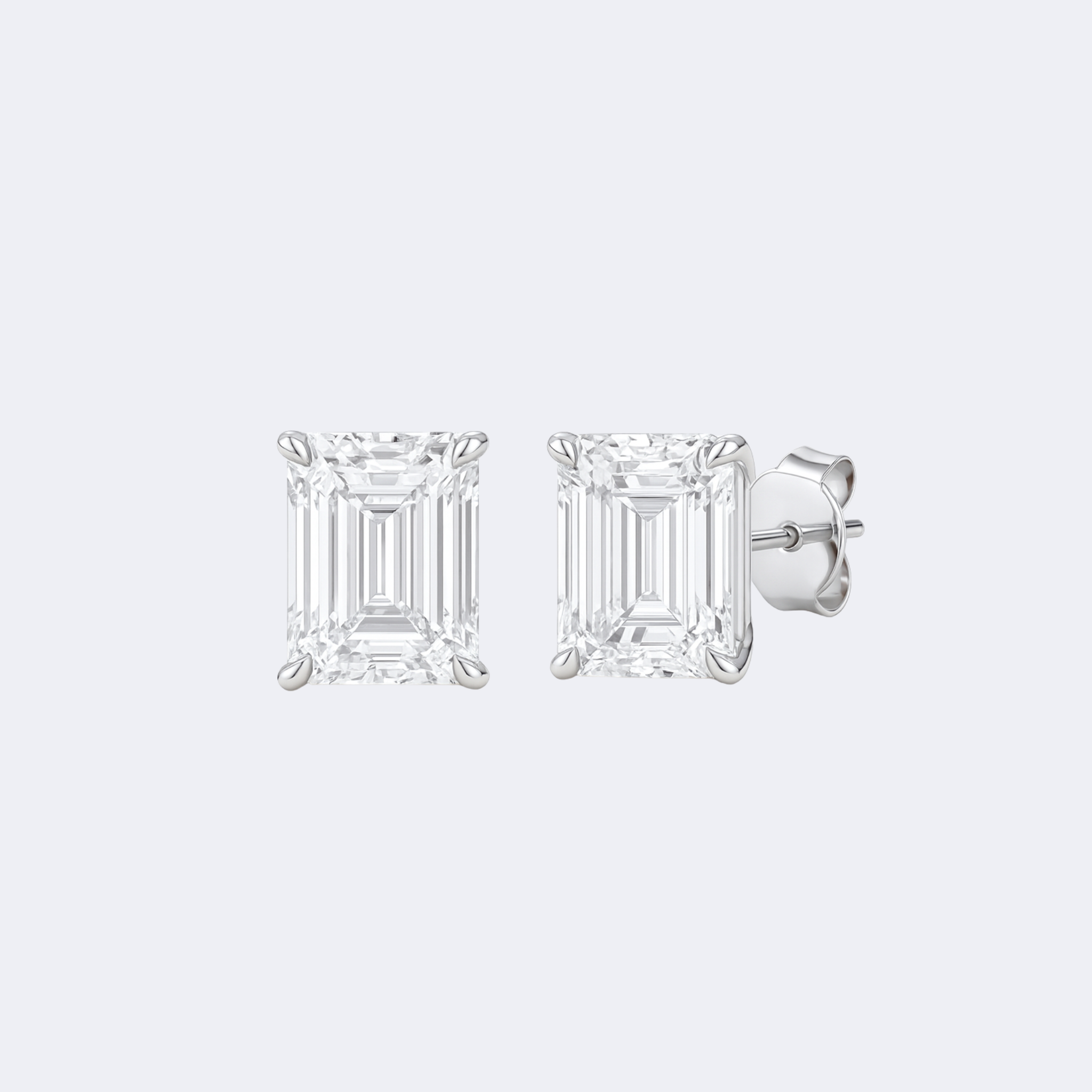 2ctw Emerald Diamond Studs | IGI Certified