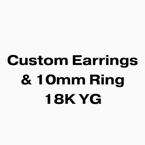 Custom 18k YG 10mm Ring & Earrings