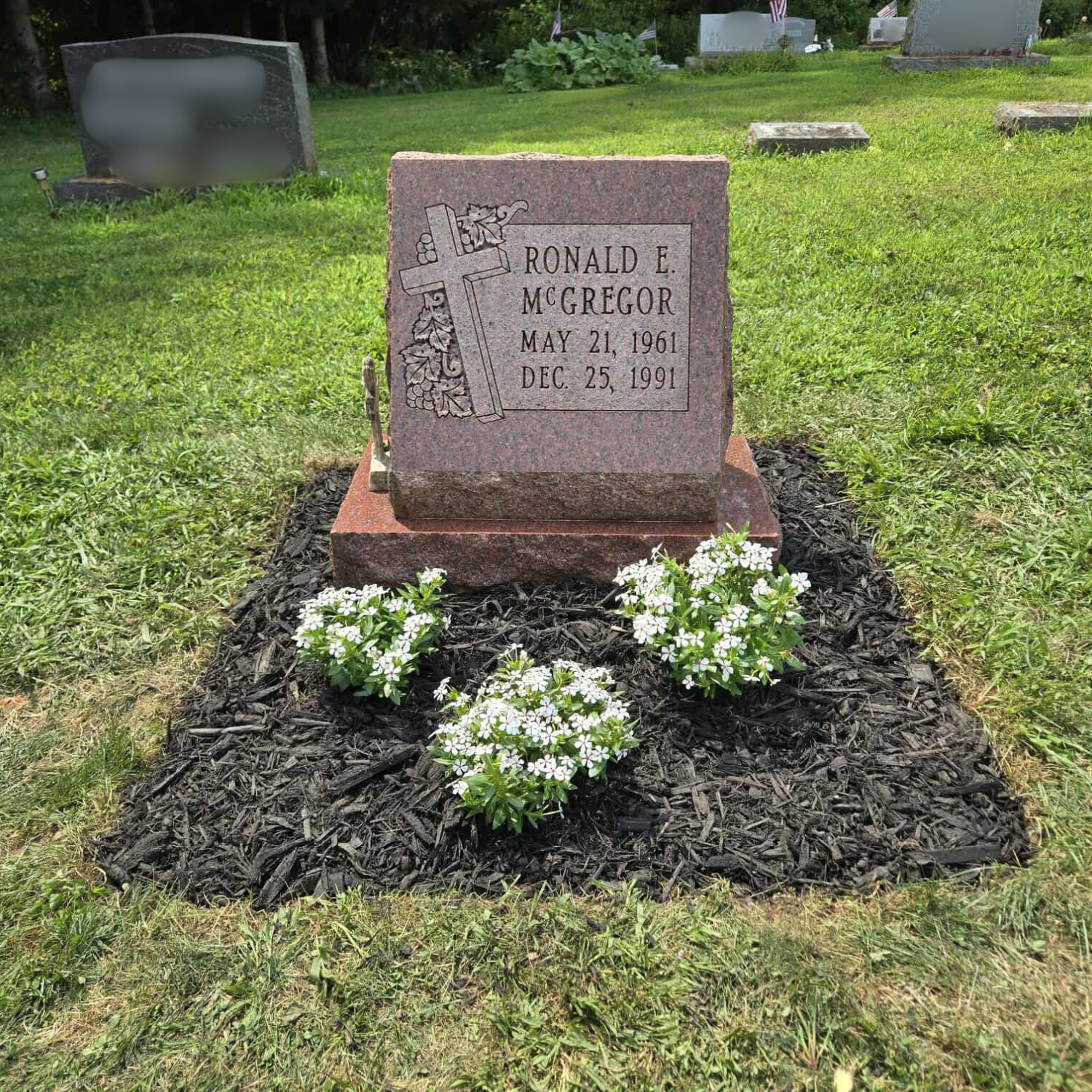 After Headstone cleaning and mulch