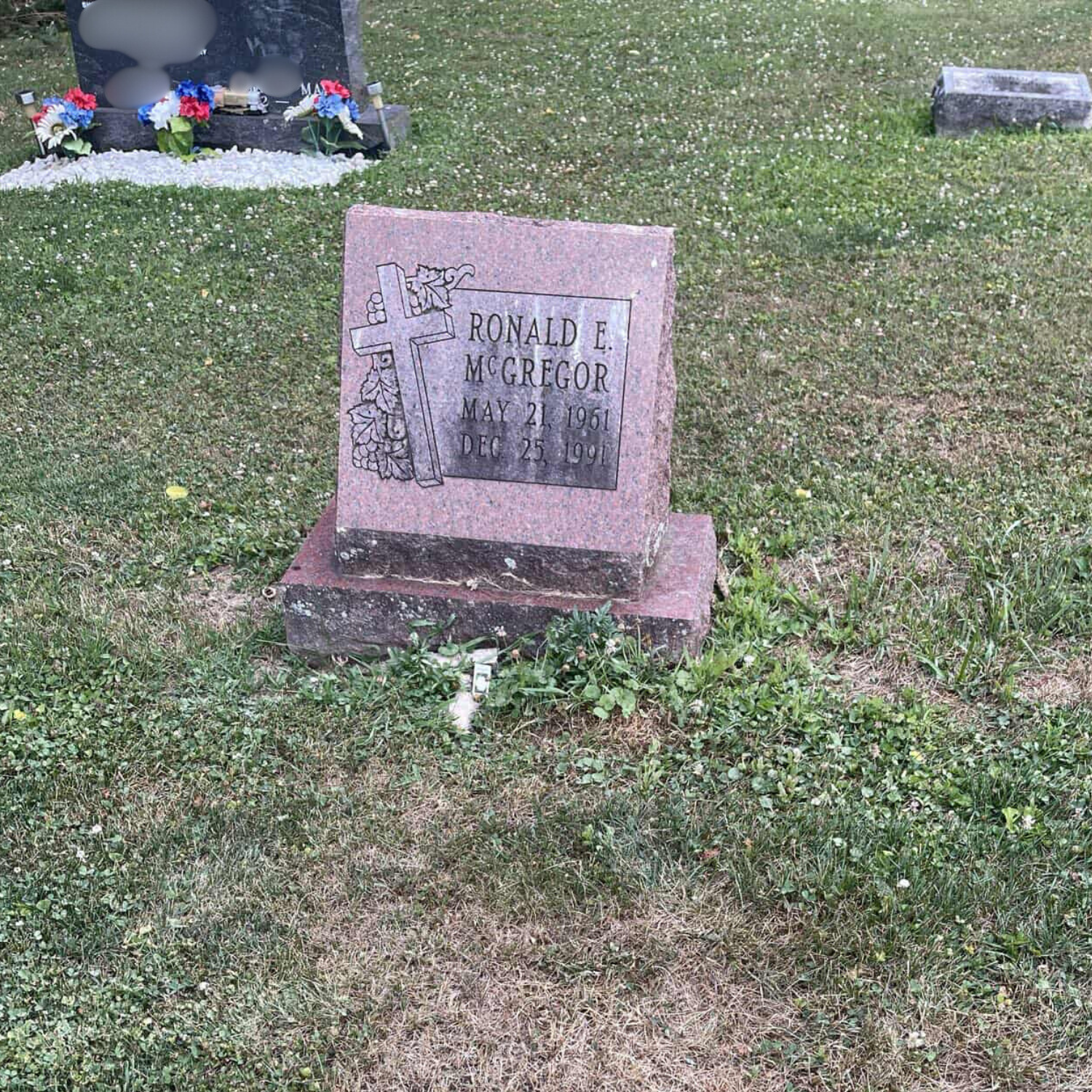 Before headstone cleaning