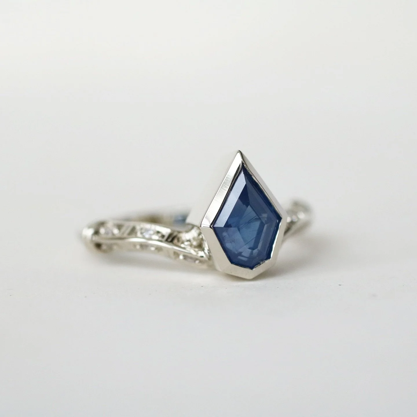 A customized version of our Maia ring made special for Virginia + Ray in white gold and an ocean of blue. Swipe through to see the deep depths of this beautiful sapphire.

Any of our designs can orbit around your style 🪐&hellip; manifest a new cente