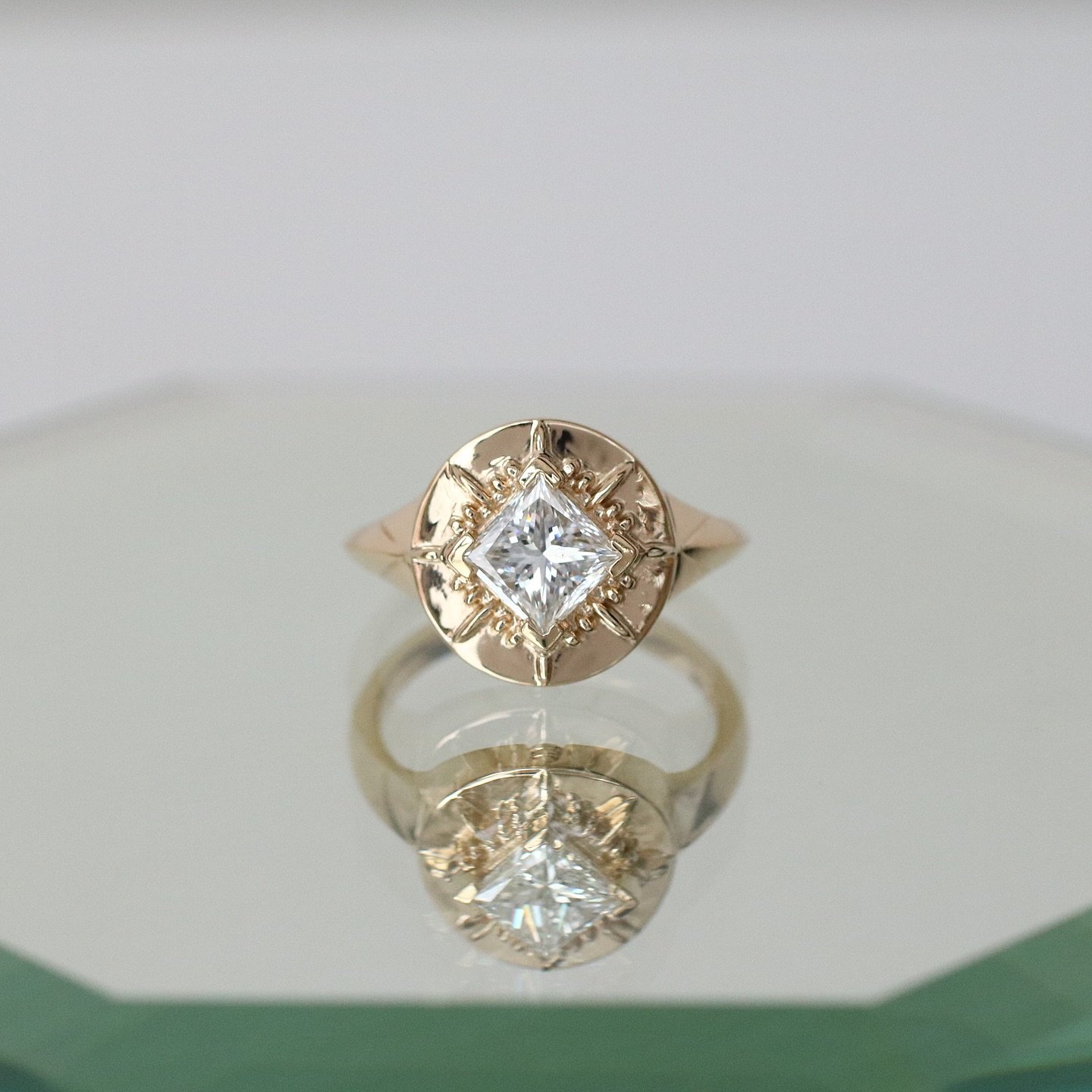 From a simple stud to an architectural statement ~ From heirloom everyday to heirloom ceremonial ✨

Designing this transformation was such a joy to conceptualize! Because this would be her one-and-all wedding ring, Pam wanted something that truly mad