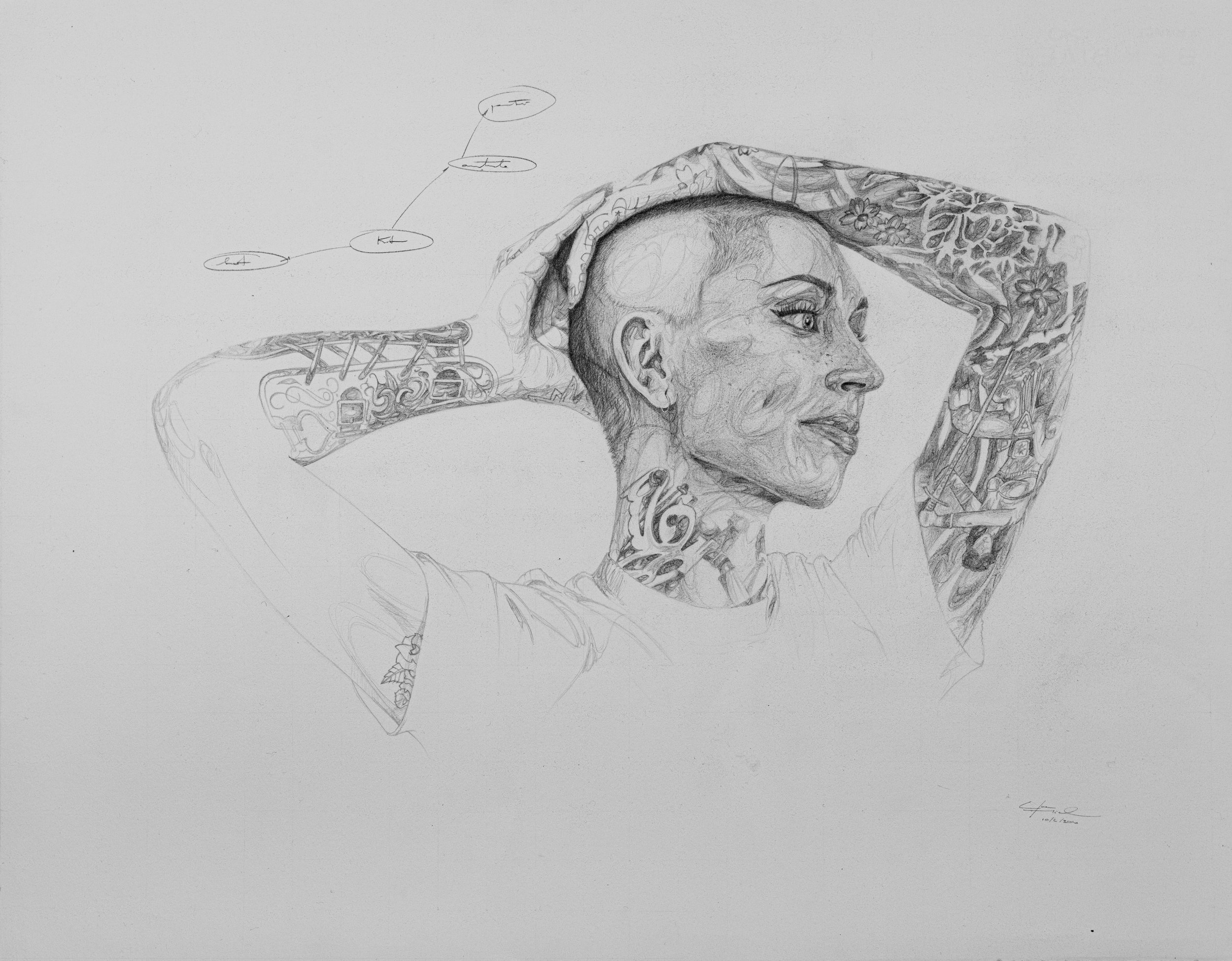 KIT. Graphite on paper. Graphite sur papier. 25”x 19”. (2016)
