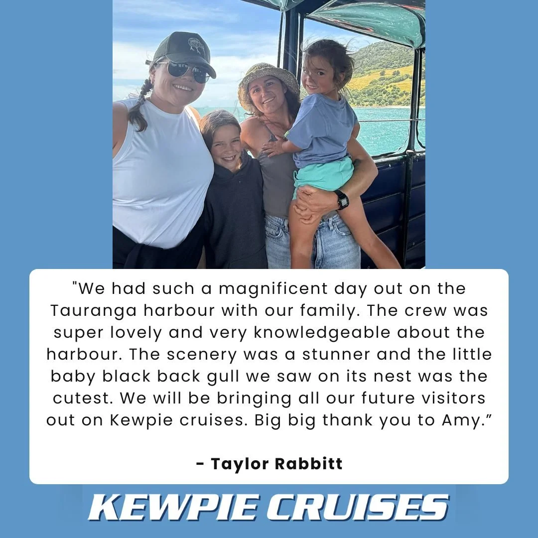 For locals and visitors alike, love it when you guys have a good time on classic Kewpie around our beautiful harbour! Book your slots now before season's over!
.
.
.
#tauranga #taurangaharbour #boptourism #bayofplentythingstodo #familynz #nzfamily #c