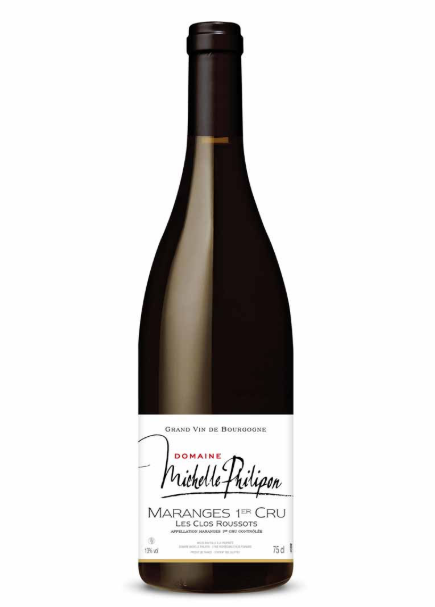 A bottle of Domaine Michel Filion Maranges 1er Cru wine from Burgundy.