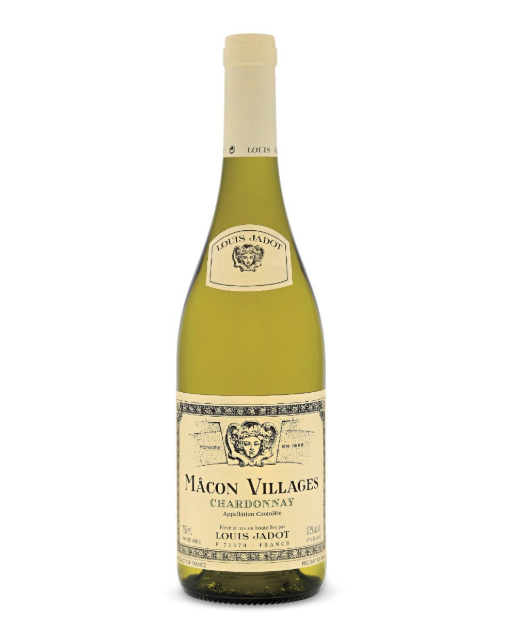 A bottle of Macon Villages Chardonnay wine from Louis Jadot.
